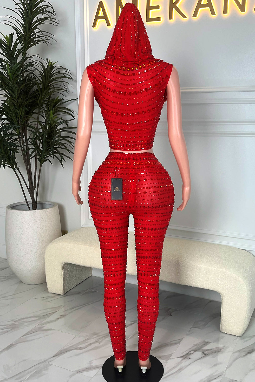 Indira Red Pant Set (Ready To Ship)