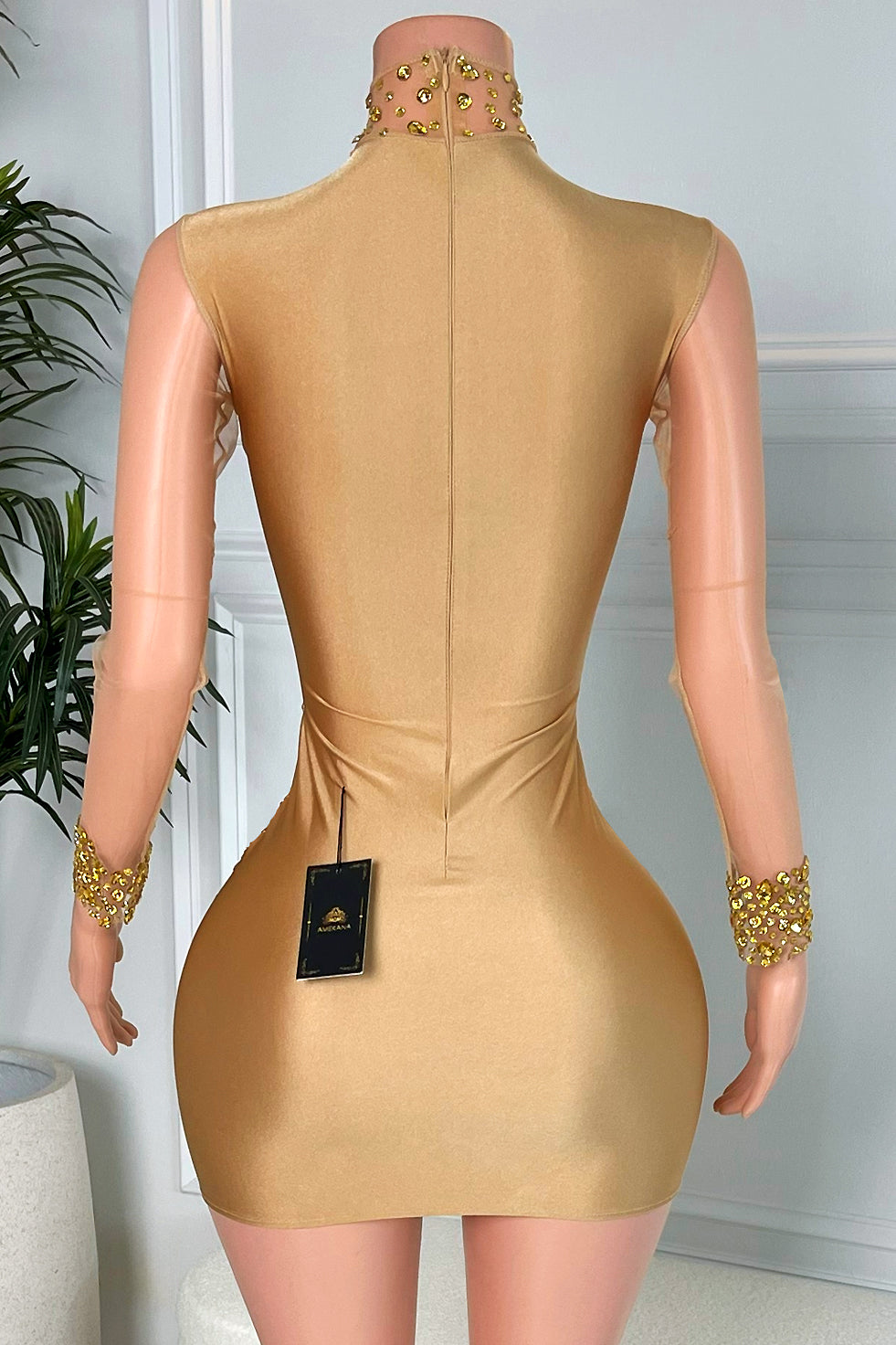 Icon Gold Diamante Dress (Ready to Ship)