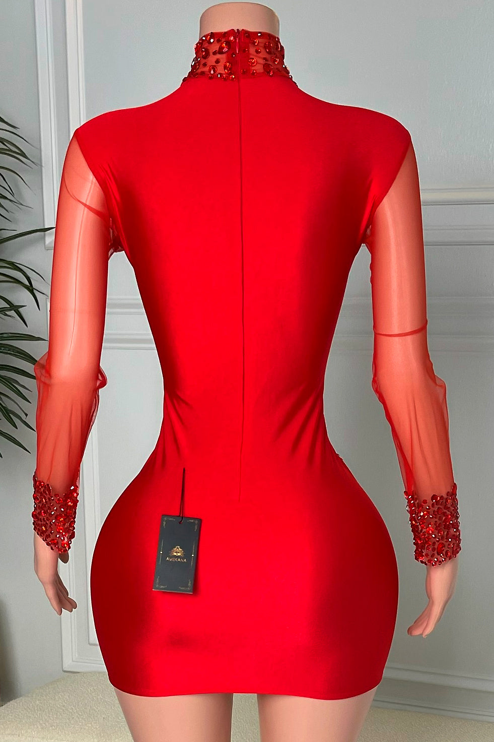Icon Red Diamante Dress (Ready to Ship)
