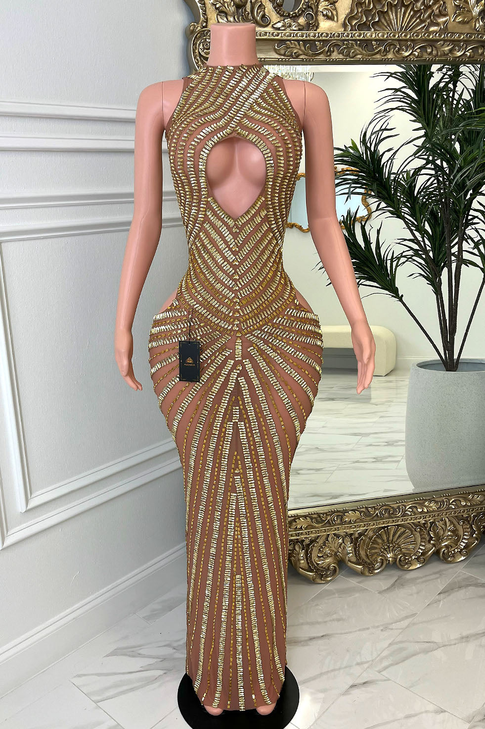 Karla Gold Dress (Ready To Ship)