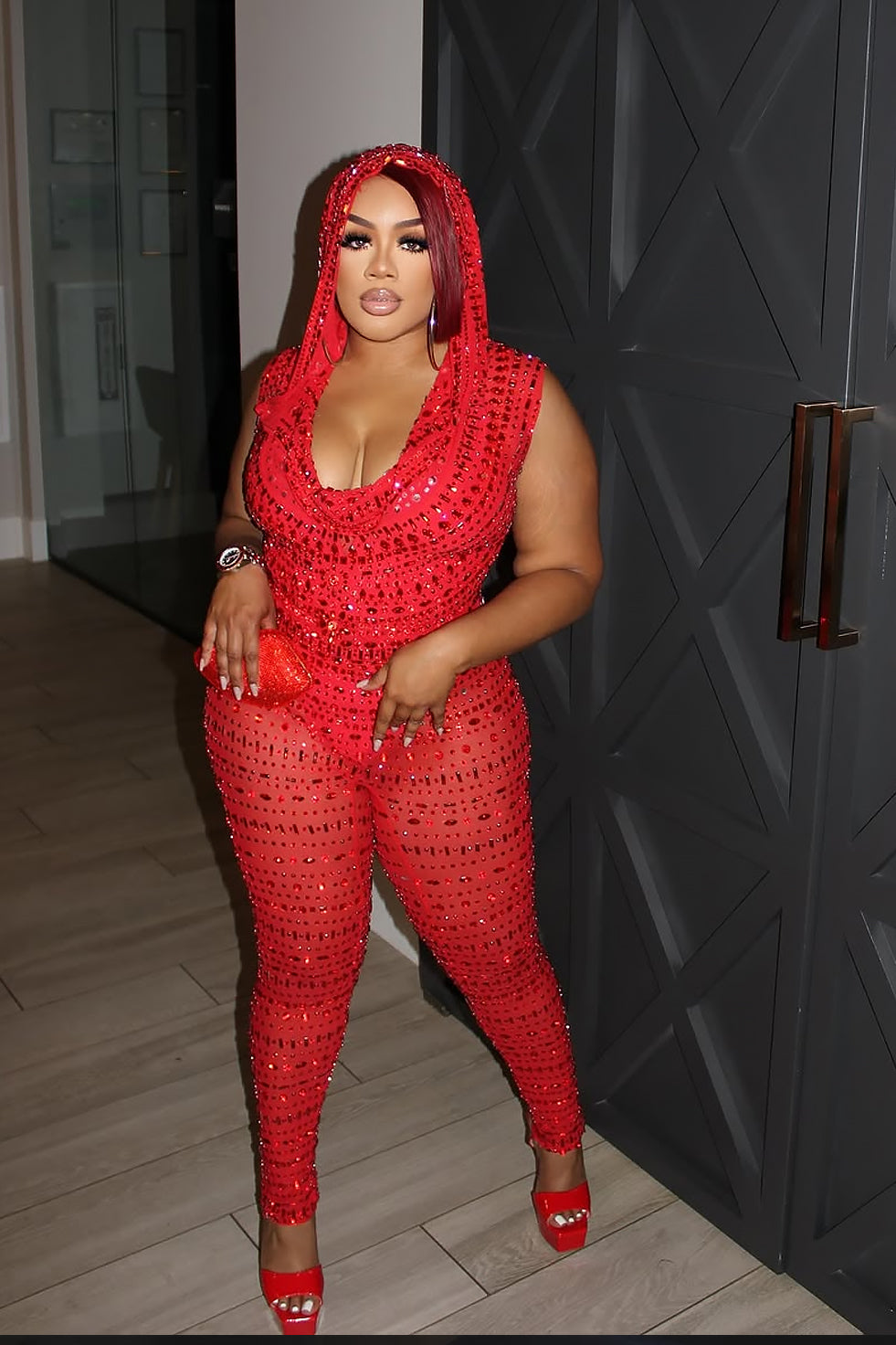 Indira Red Pant Set (Ready To Ship)