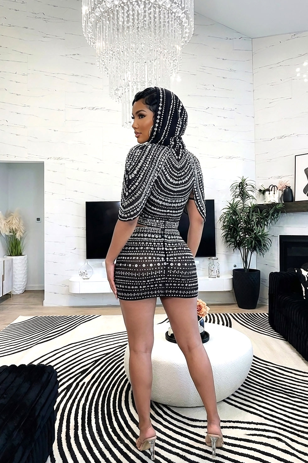 Indira Black Skirt Set (Ready To Ship)