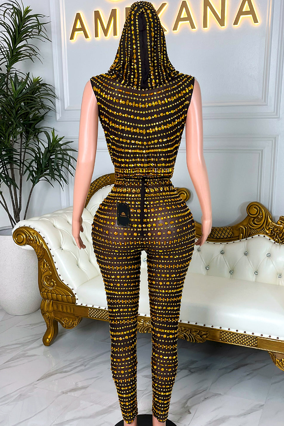 Indira Black and Gold Pant Set (Ready to Ship)