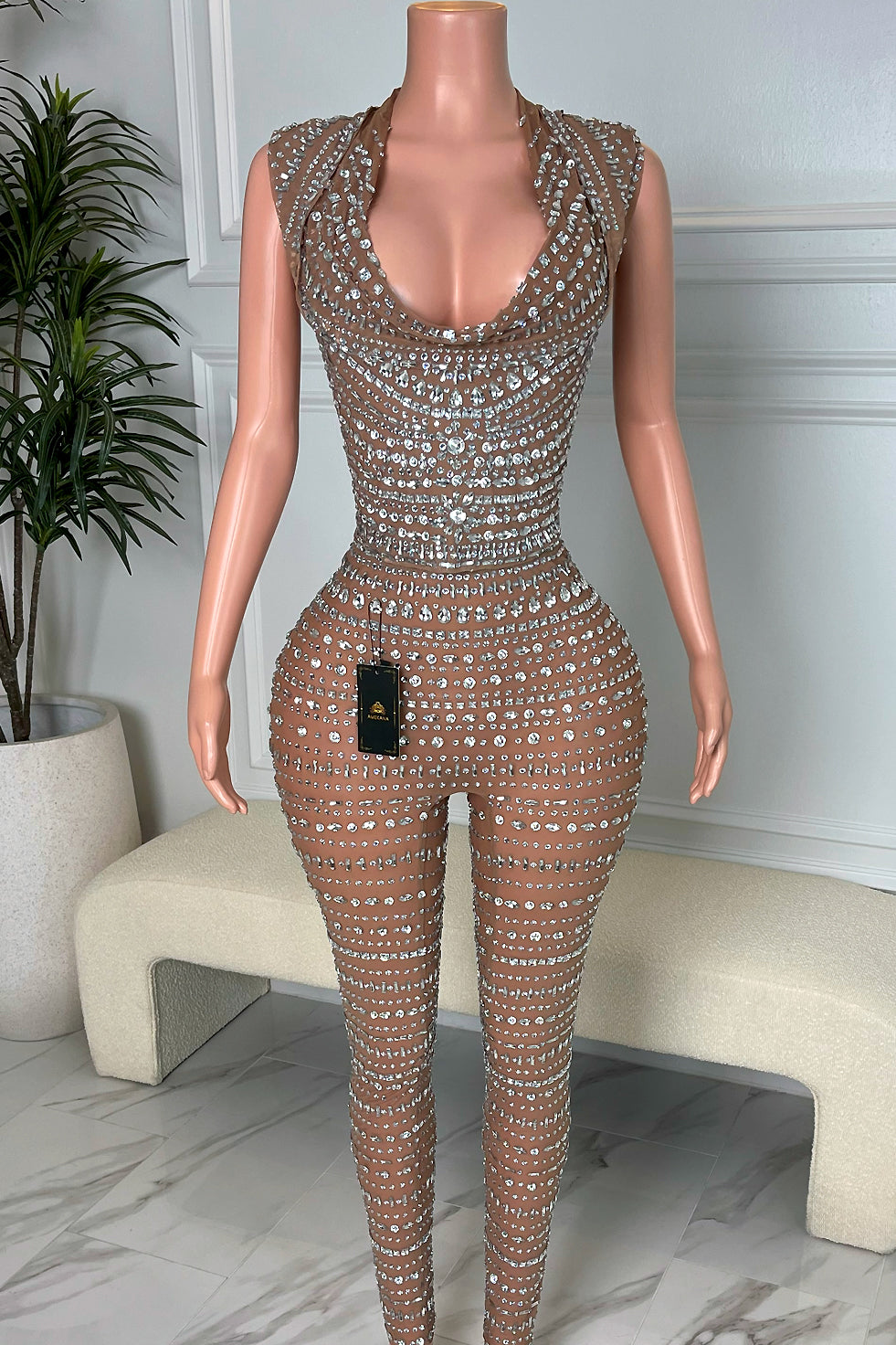 Indira Nude Pant Set (Ready To Ship)