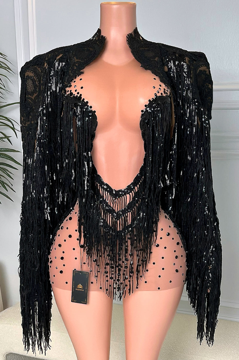 Isha Tassel Black Dress (Ready to Ship)