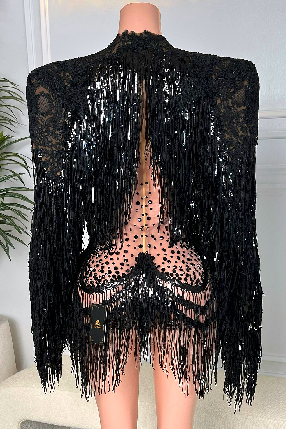 Isha Tassel Black Dress (Ready to Ship)