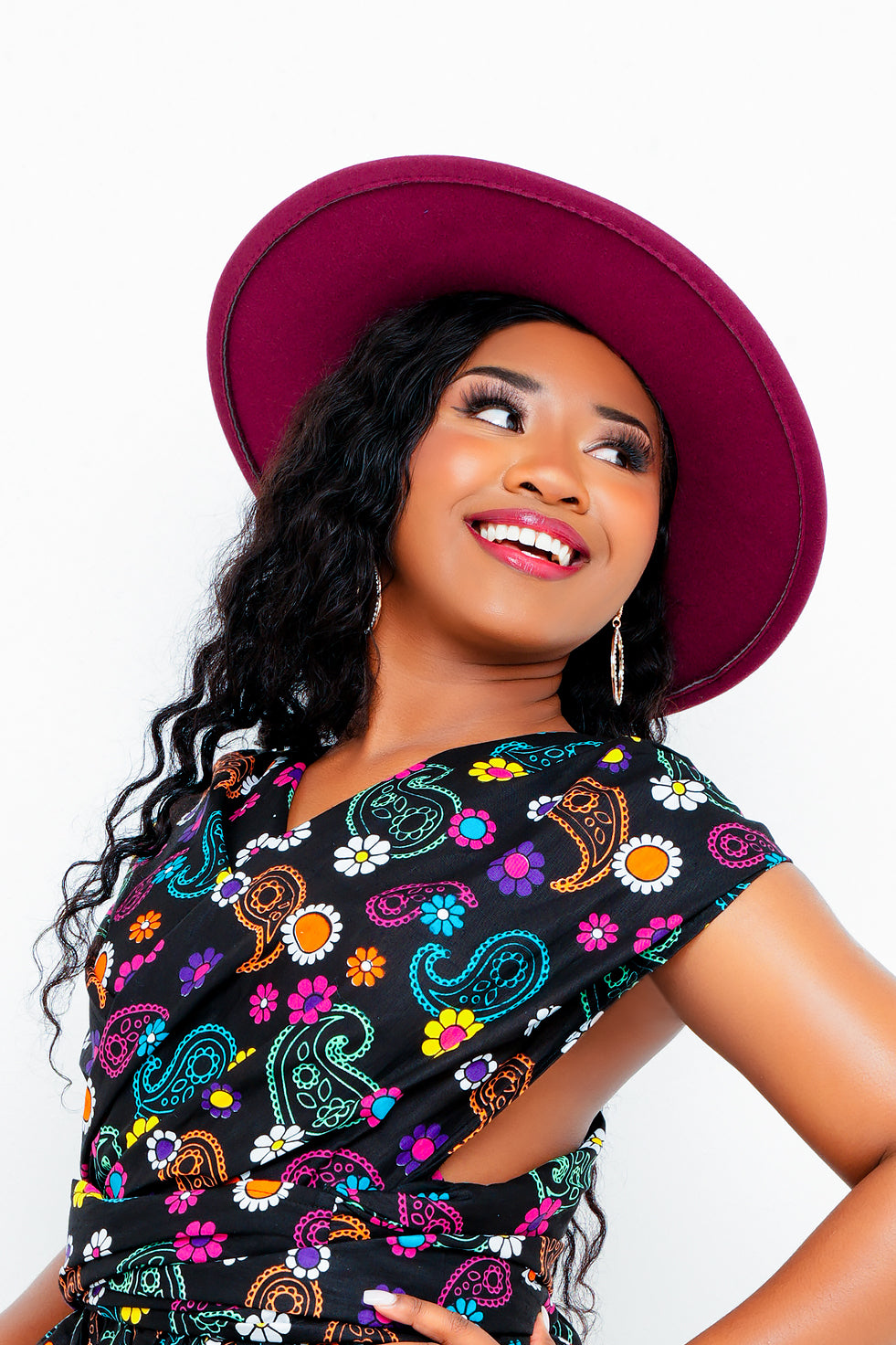 Oshe Burgundy Fedora Hat(Ready To Ship)