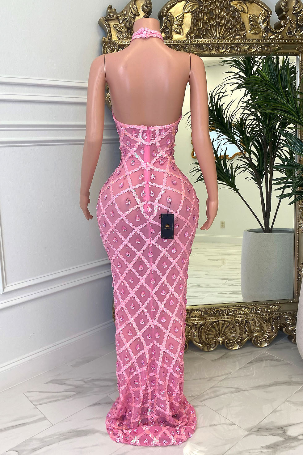Midnight Halter Dress(Ready To Ship)