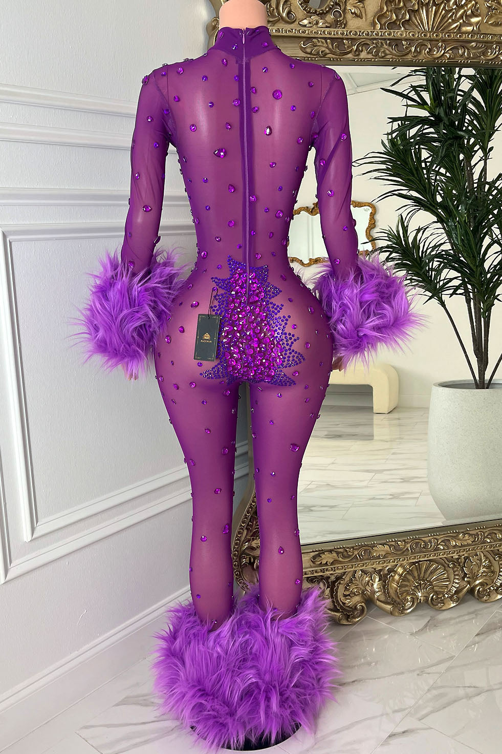 Icey Heart Purple Bodysuit (Ready To Ship)
