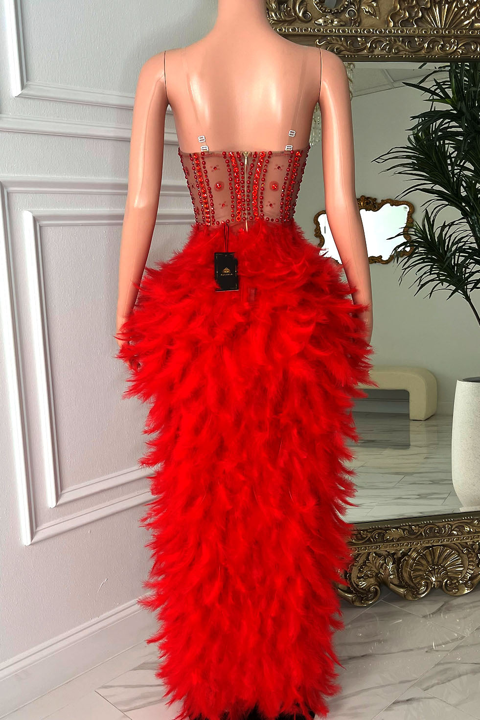 Bruna Feather Dress (Ready To Ship)
