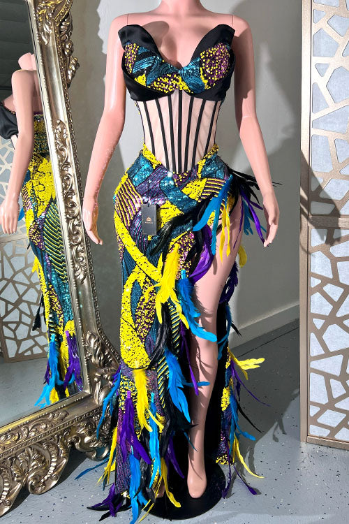 Safari Feather Dress (Pre-Order)