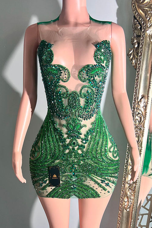 Tabia Rhinestone Dress (Ready To Ship)