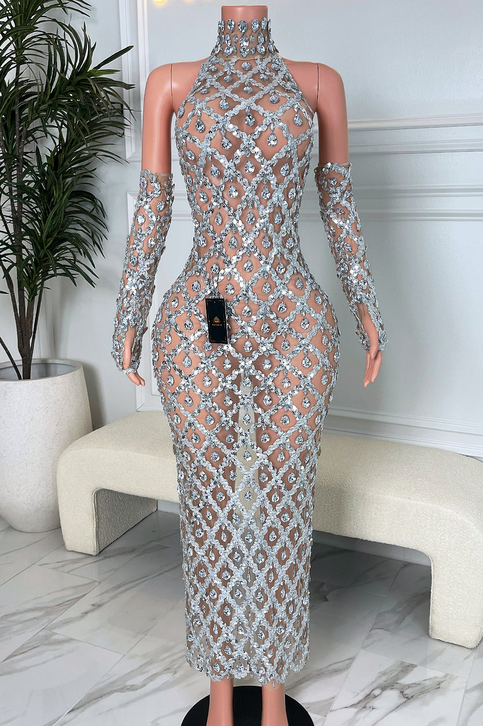 Midnight Rhinestone Dress Set (Ready To Ship)