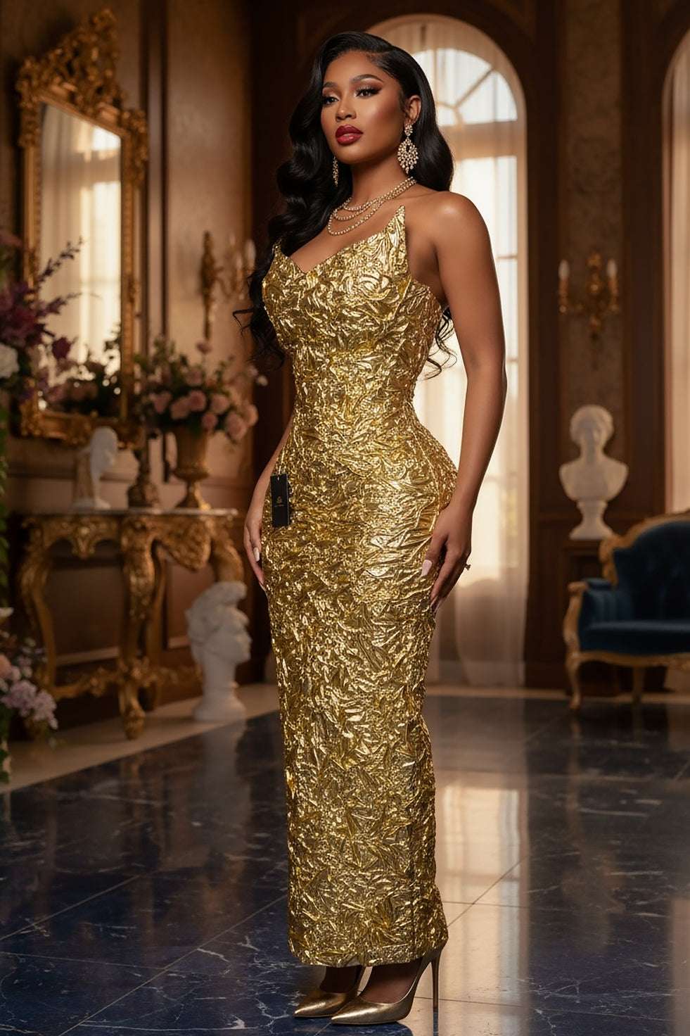 Molten Gold Maxi Dress (Ready To Ship)
