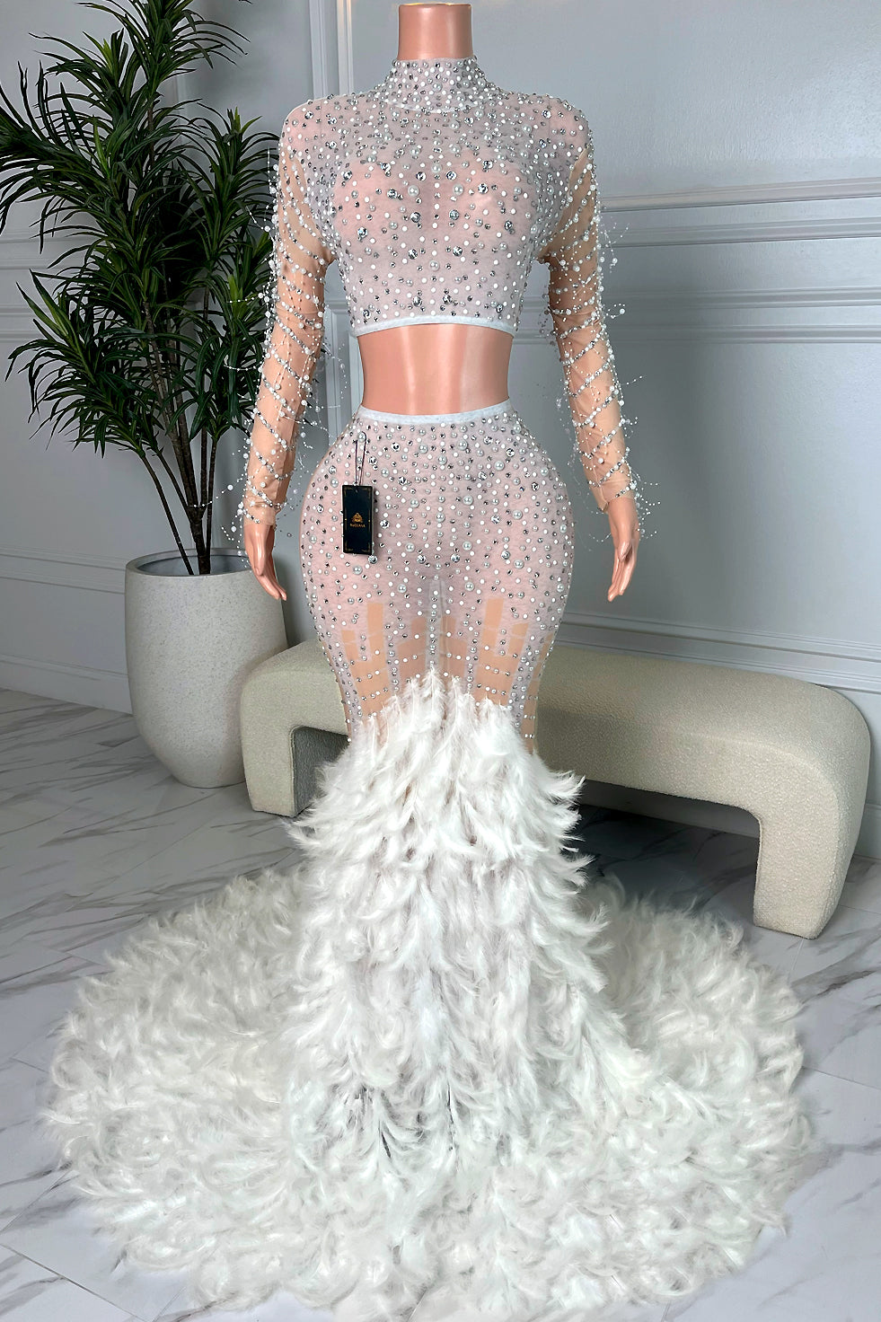 Peacock White Feather Set(Ready To Ship)