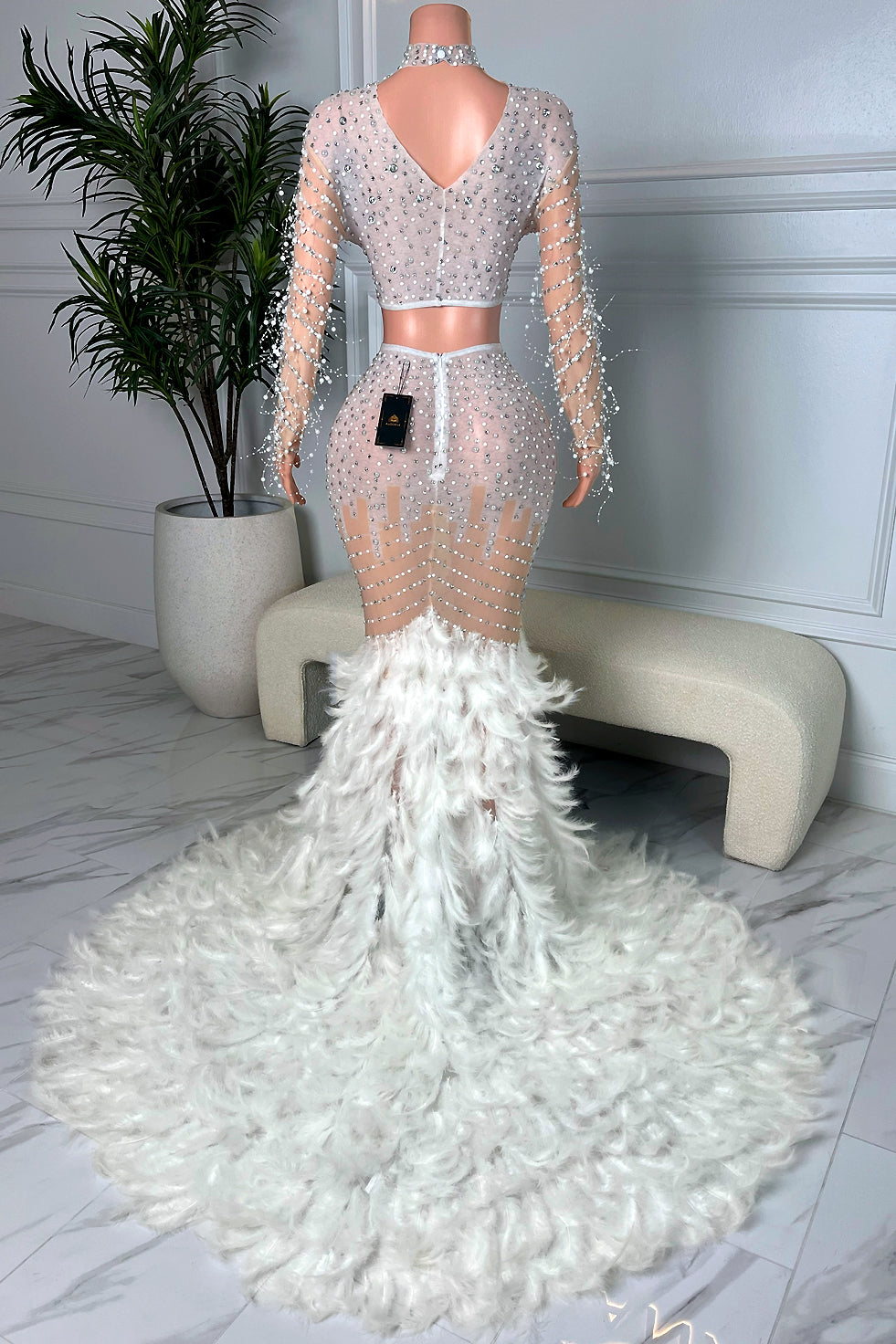 Peacock White Feather Set(Ready To Ship)