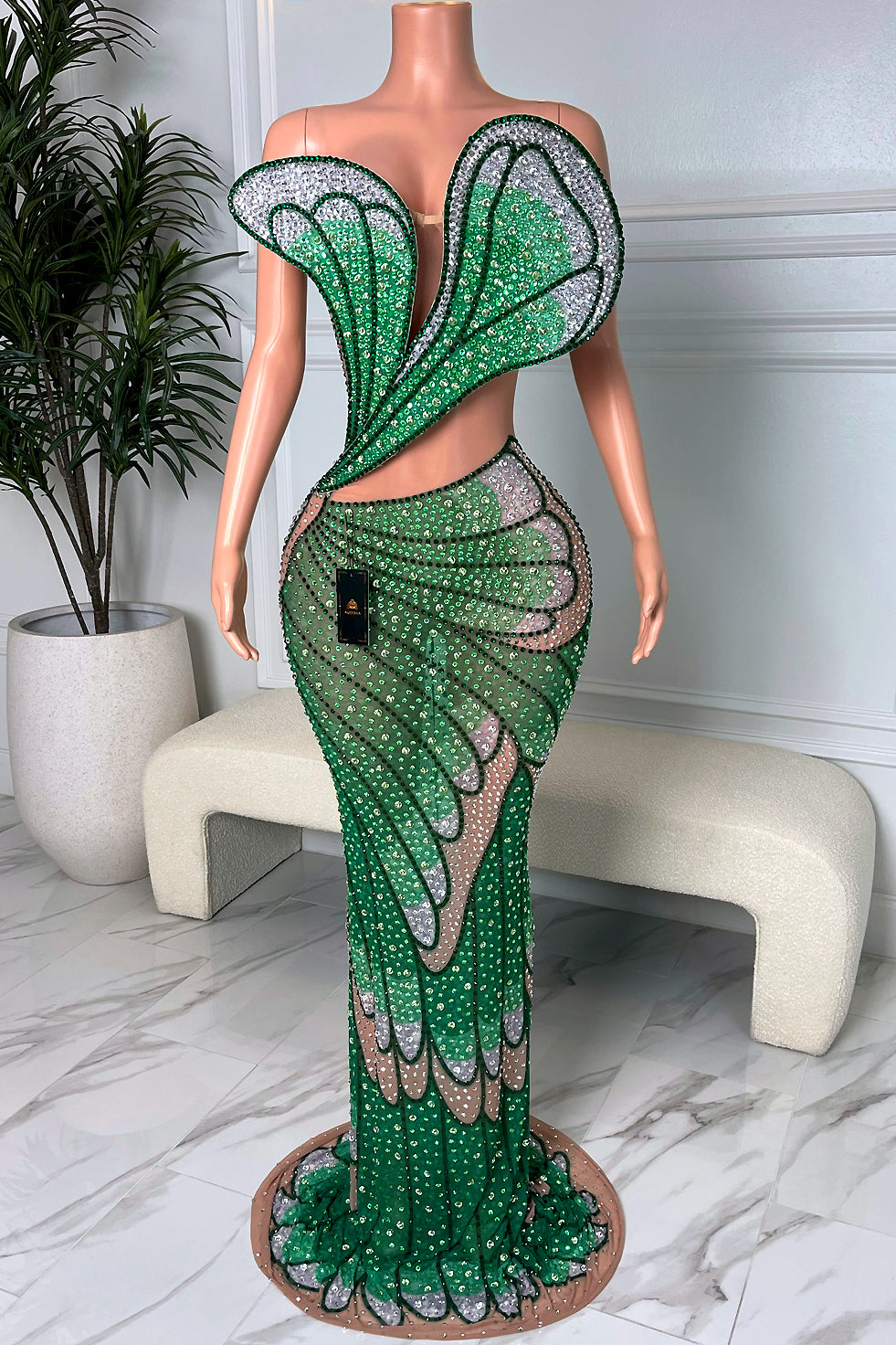 Petal Kiss Green Dress (Ready to Ship)
