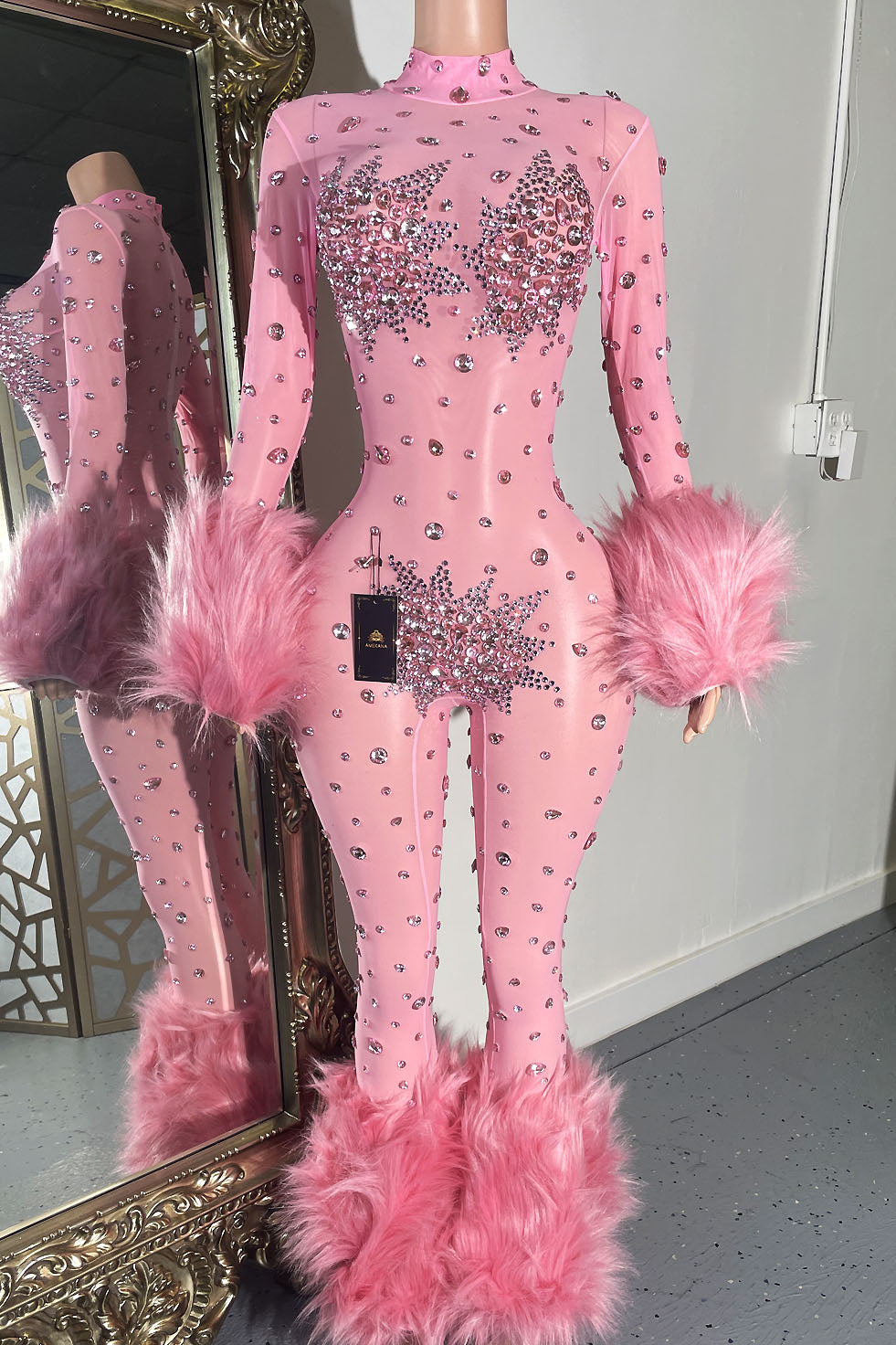 Icey Heart Pink Bodysuit(Ready To Ship) - amekana.mom