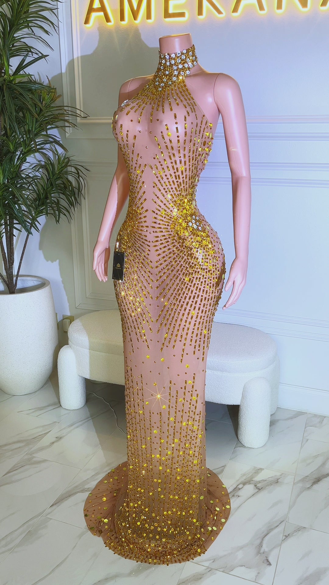 Champagne Sparkle Maxi Dress(Pre-Order)