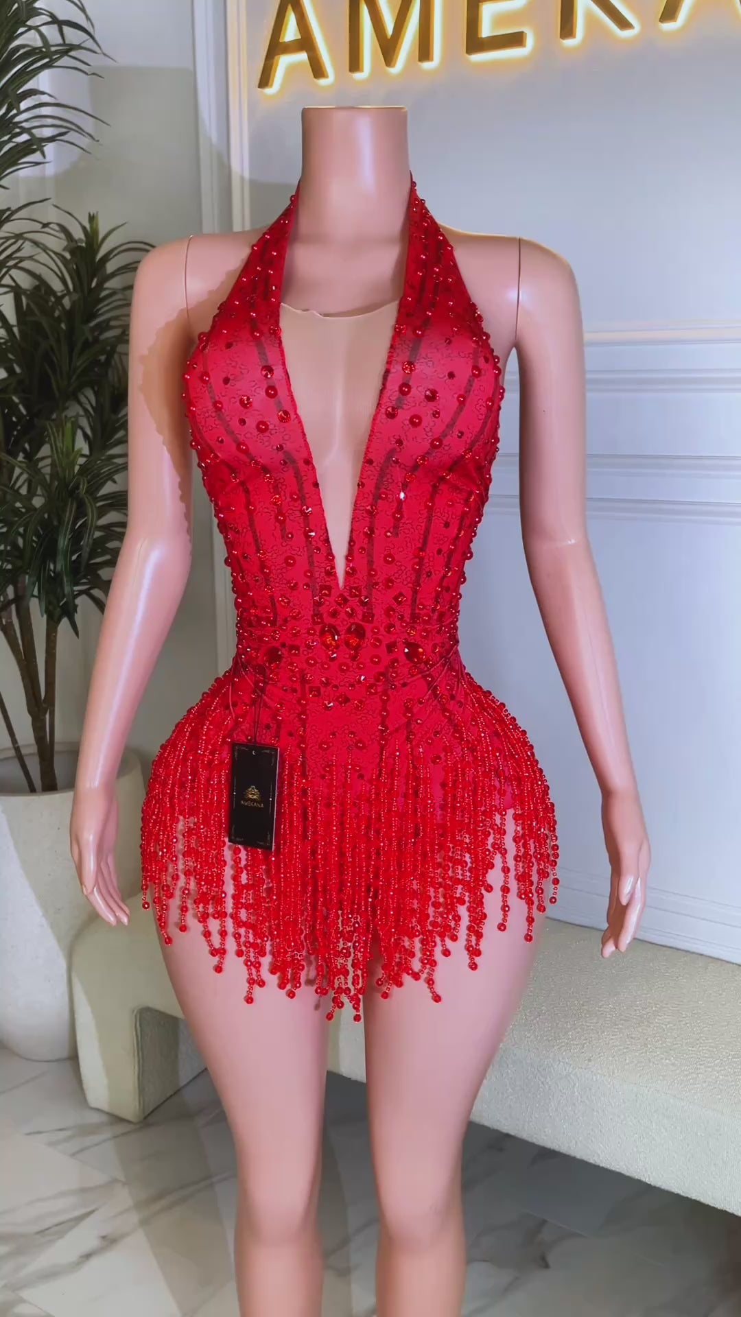 Primo Pearl Red Playsuit (Ready To Ship)