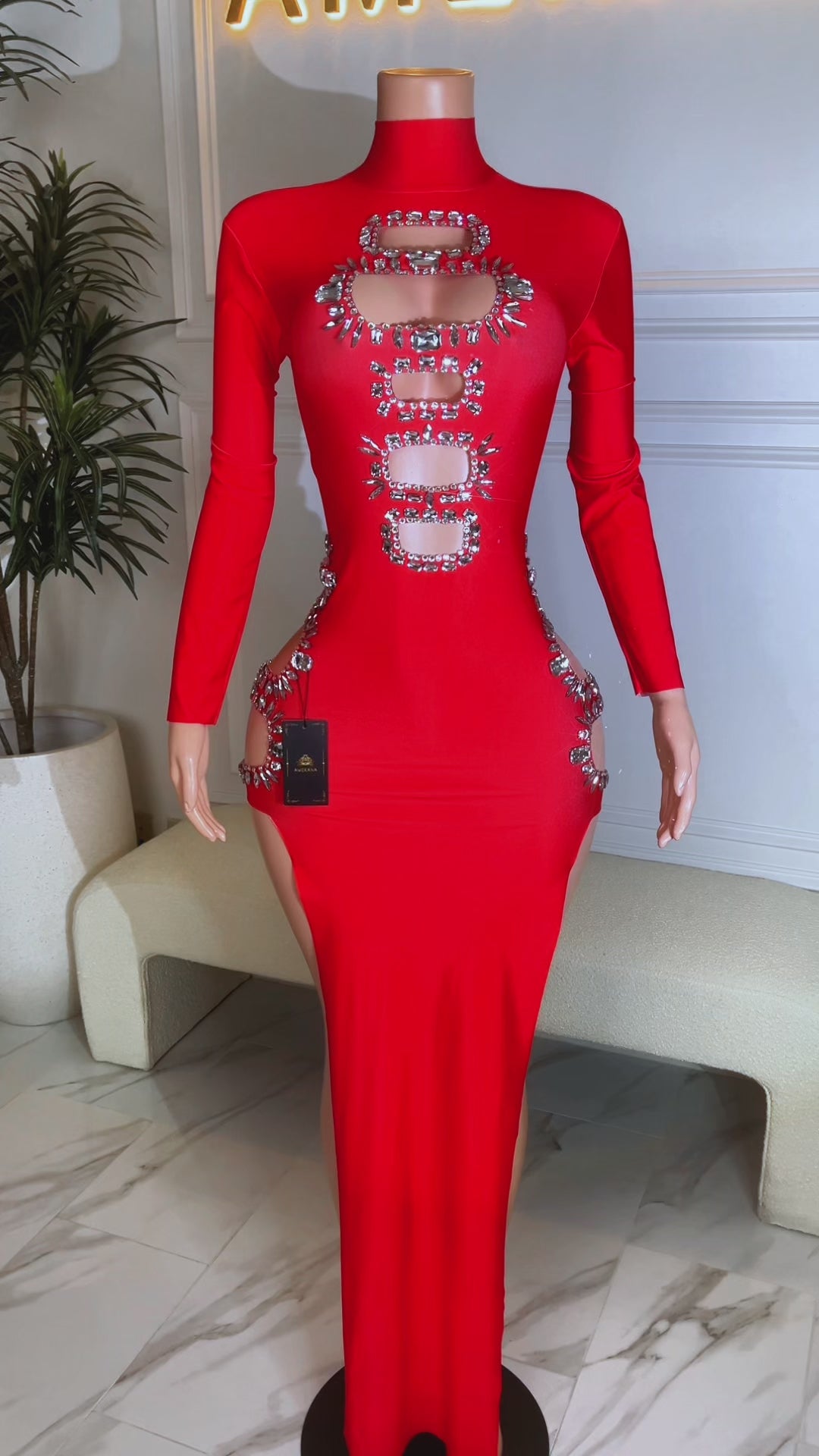 Sierra Red Cut Out Dress (Ready To Ship)