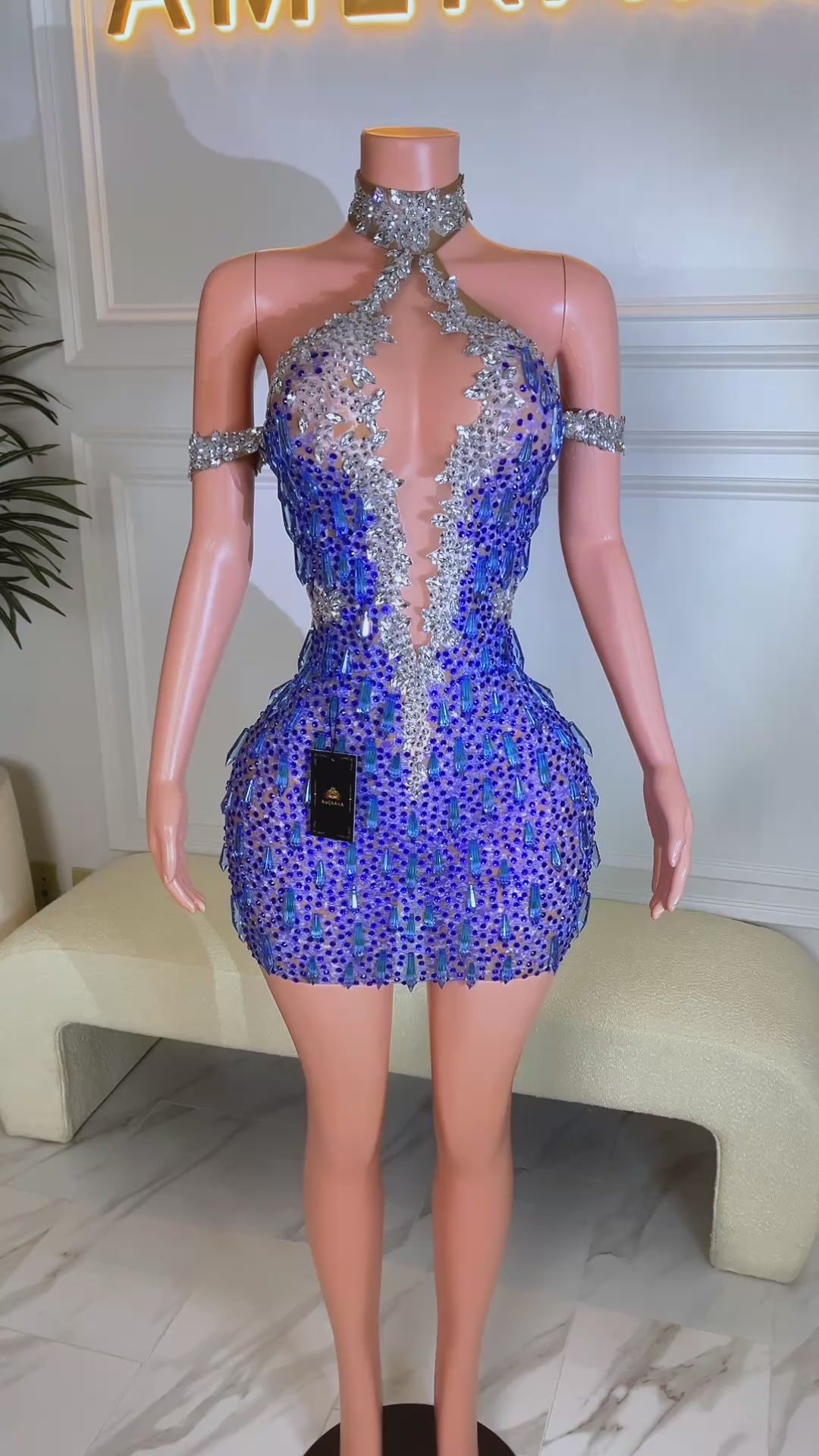 Krystal Blue Dress (Ready to Ship)