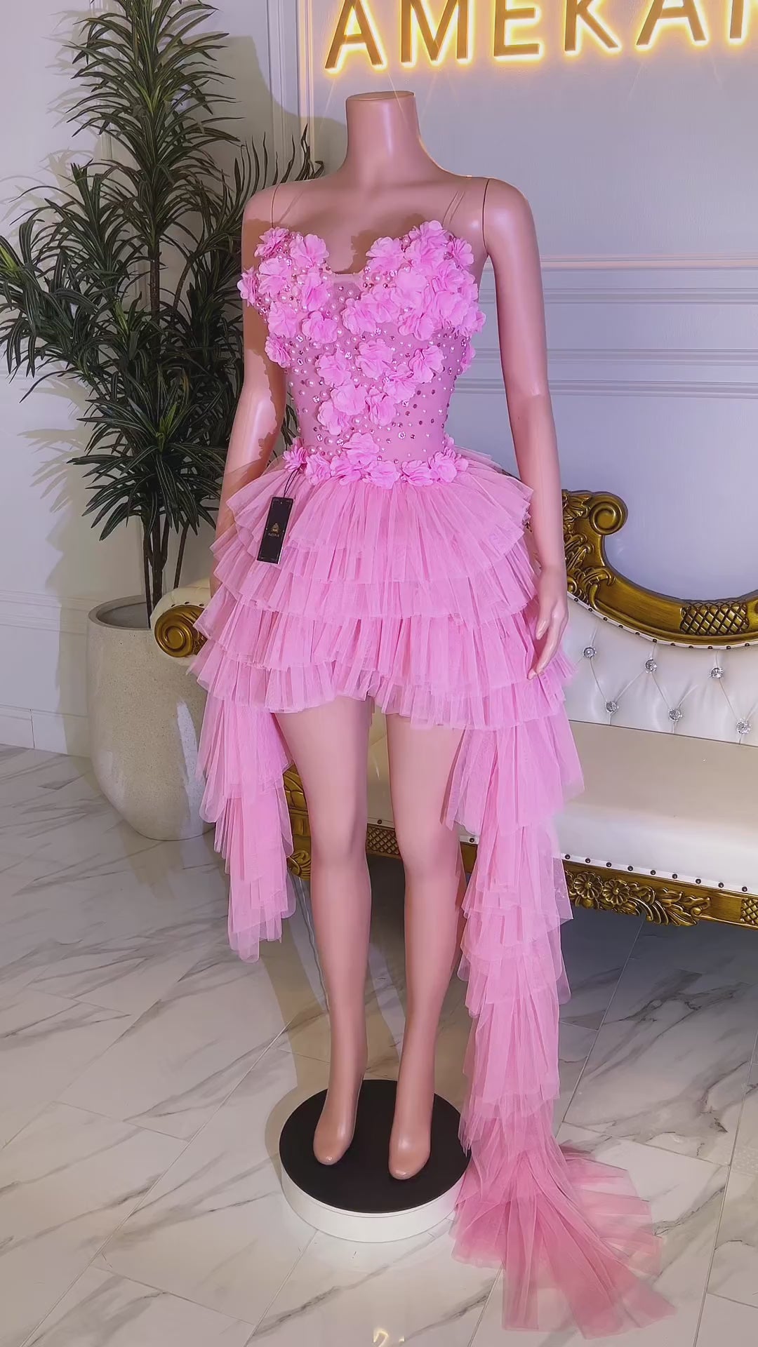 Ali Tulle Pink Dress (Ready To Ship)