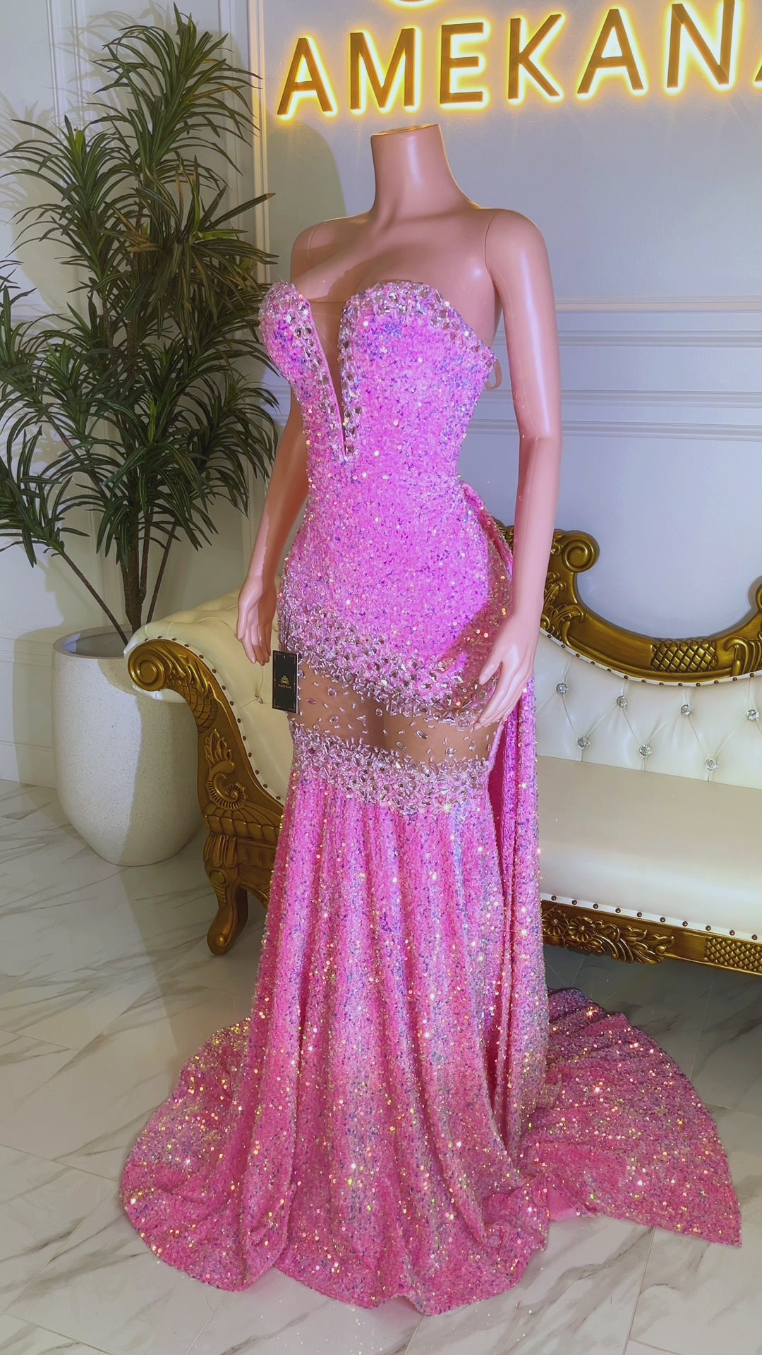 Mademoiselle Pink Dress (Ready to Ship)