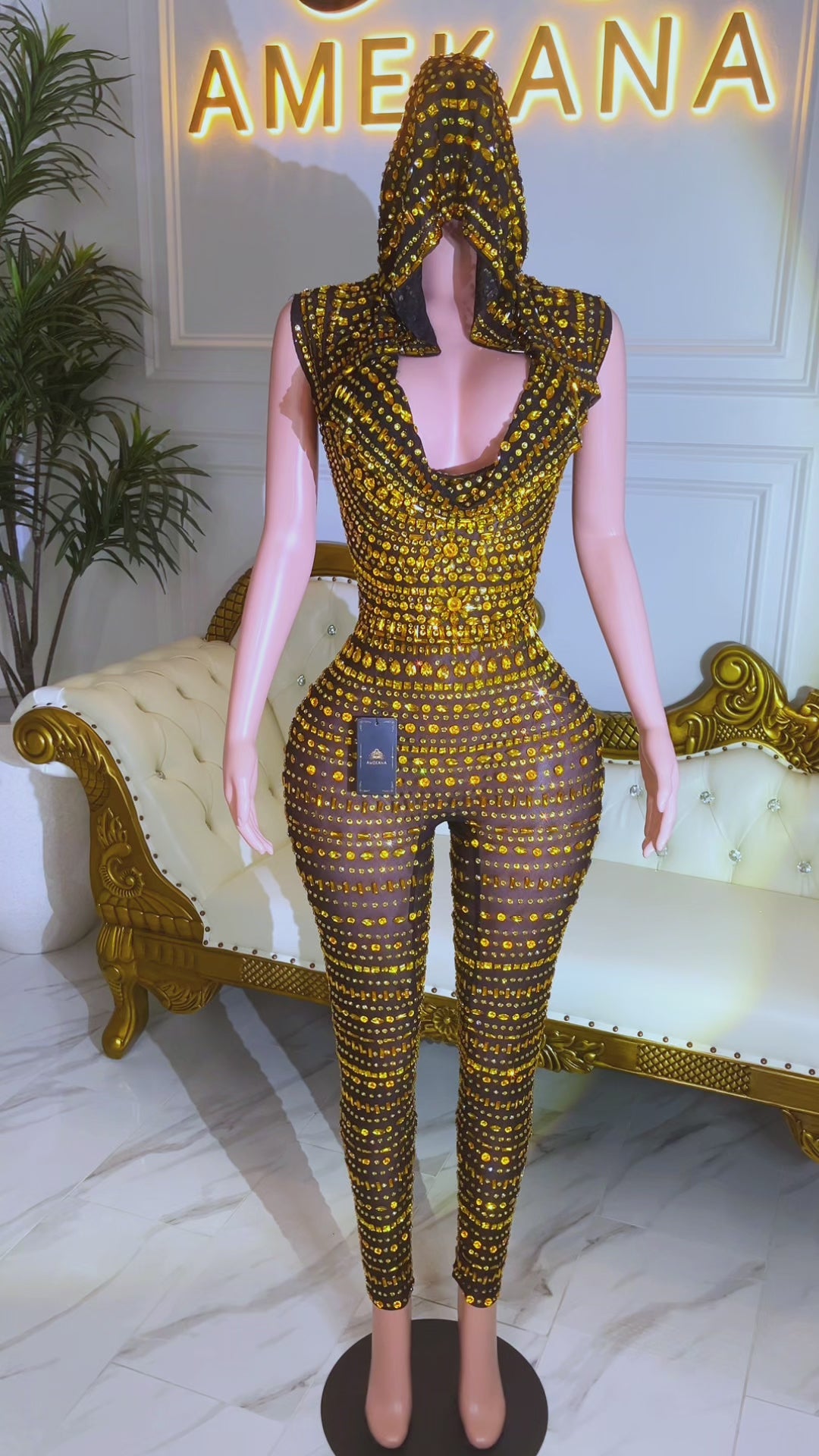 Indira Black and Gold Pant Set (Ready to Ship)