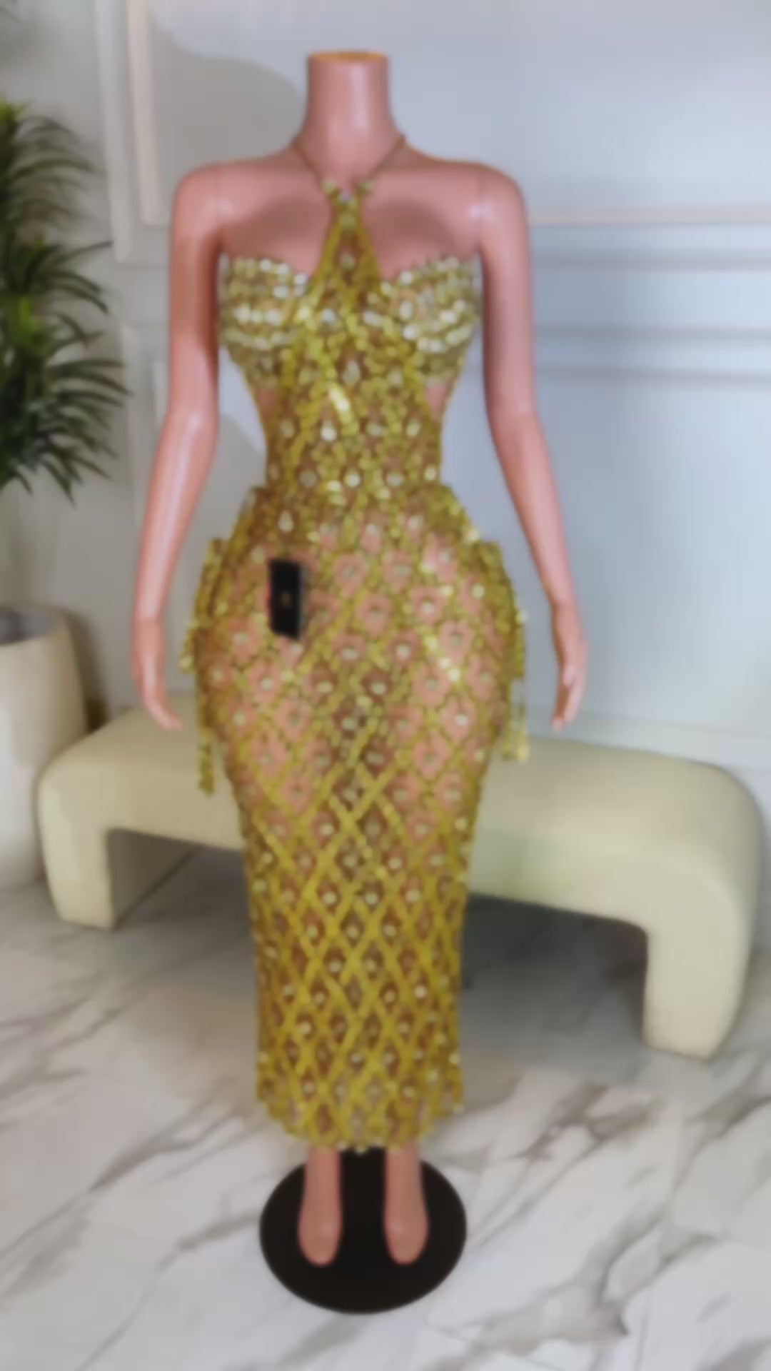Aoki Gold Maxi Dress (Ready To Ship)