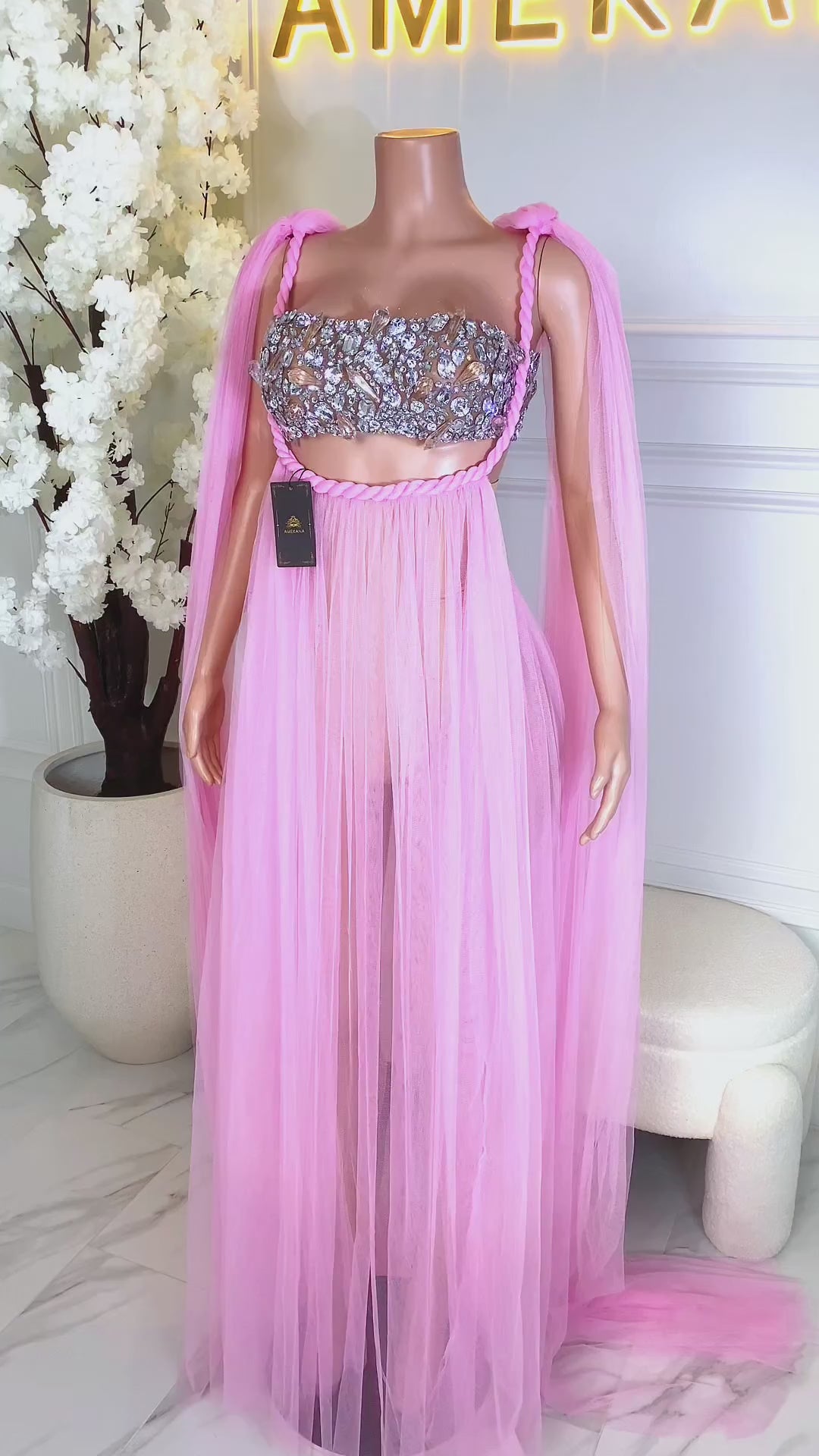 Elara Pink Dress Set (Ready to Ship)