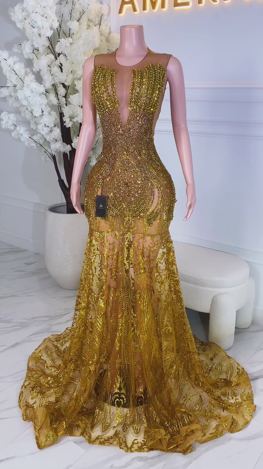 Colette Gold Maxi Dress (Ready To Ship)