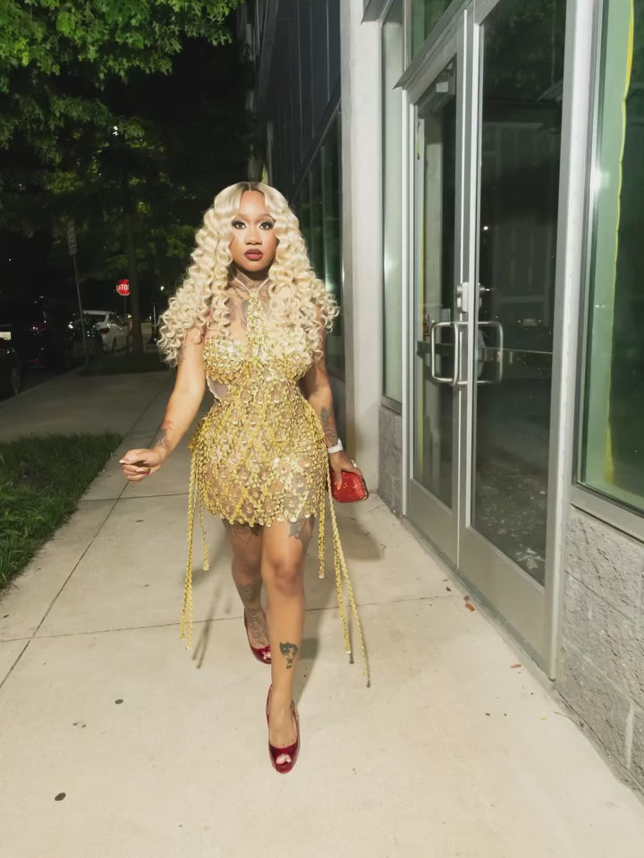 Aoki Gold Dress Set (Ready To Ship)