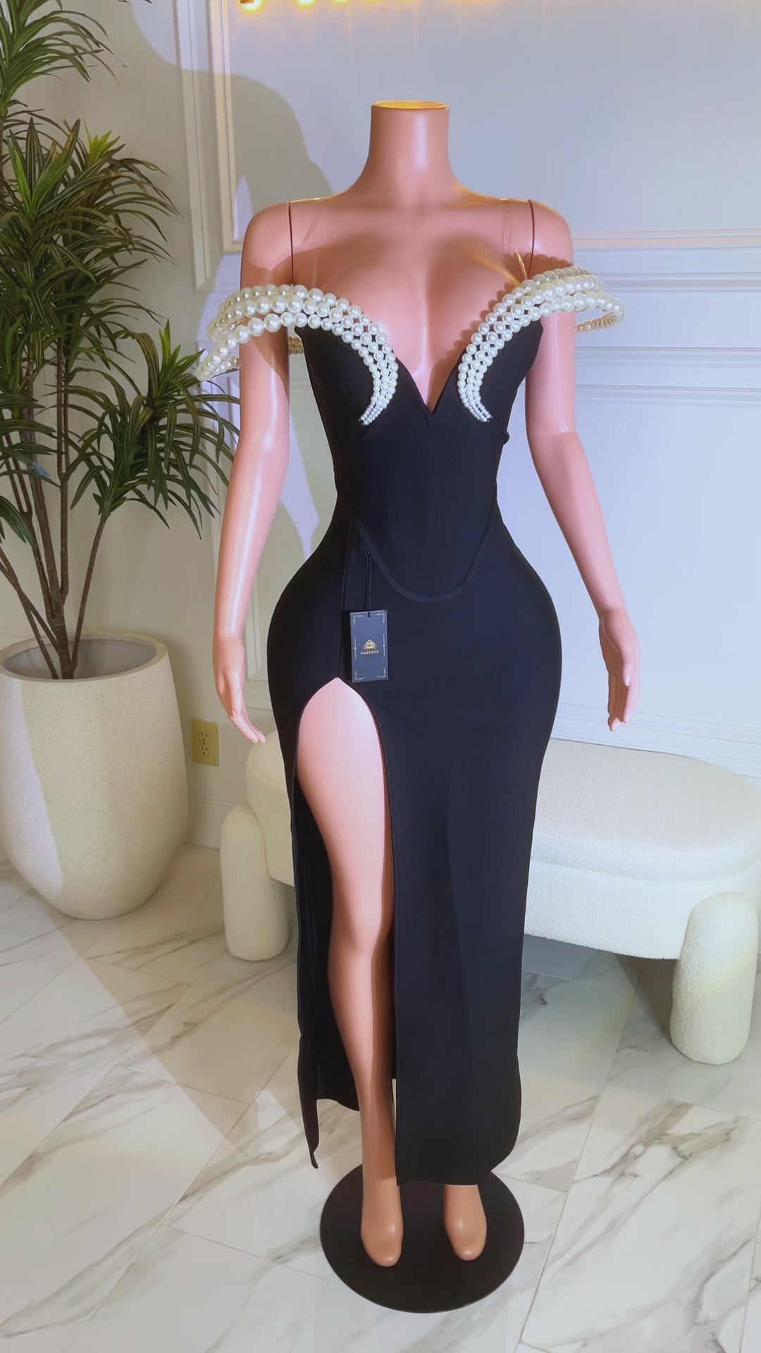 Pearls of Midnight Dress (Ready To Ship)