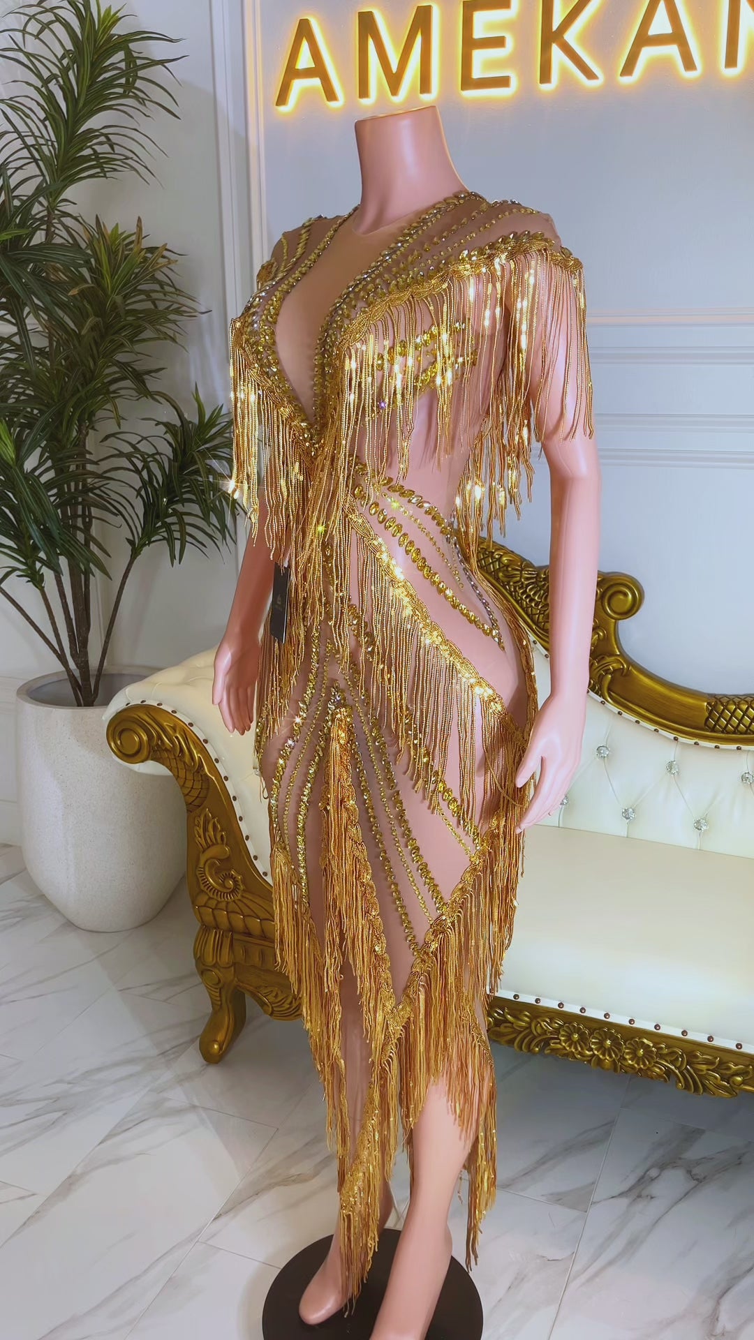 Dancing Flames Gold Dress (Pre-Order)