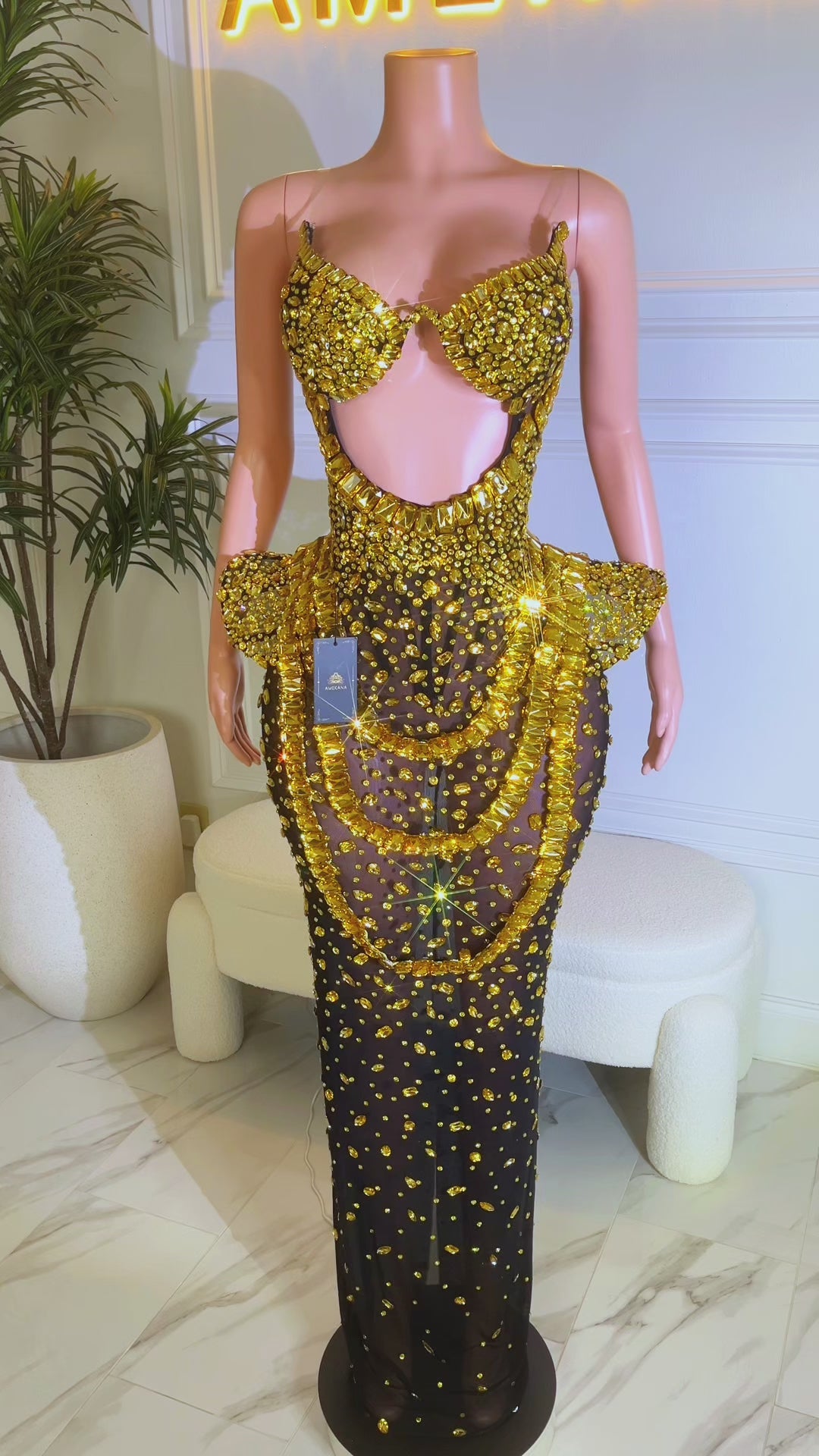 Crown Me Gold Dress (Ready To Ship)