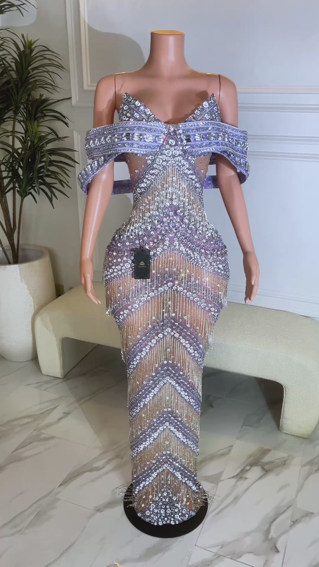 Tarania Silver Maxi Dress (Ready To Ship)