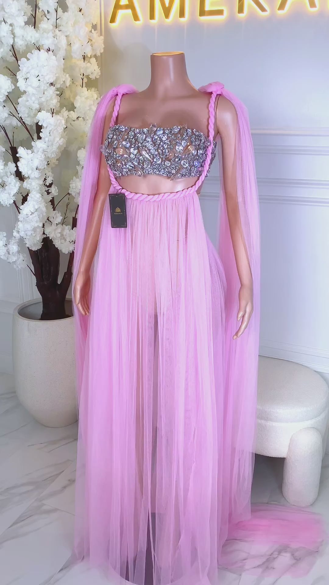 Elara Pink Dress Set (Ready to Ship)