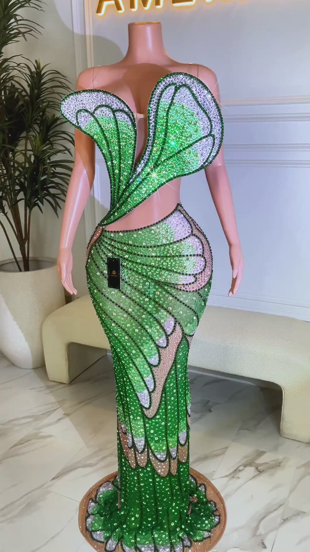 Petal Kiss Green Dress (Ready to Ship)