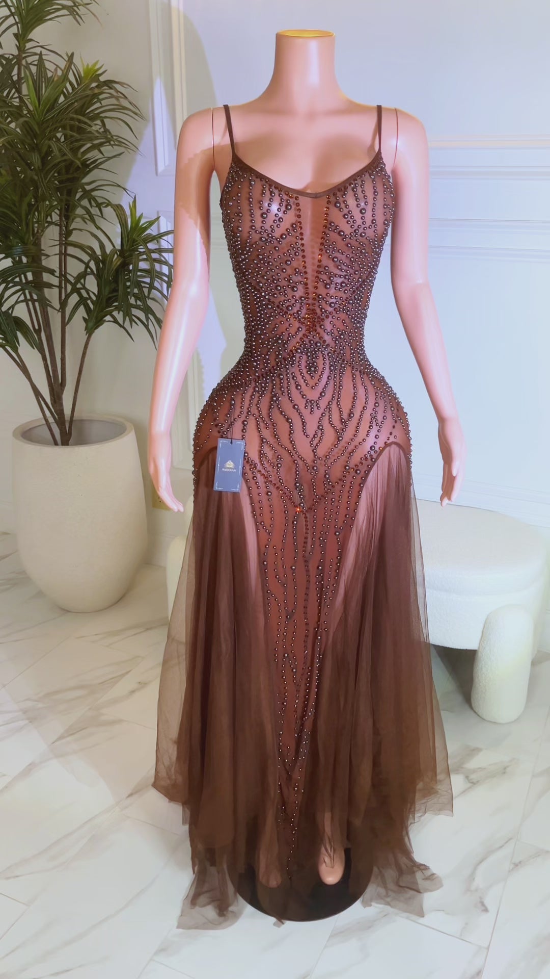 Flirt with Fame Brown Maxi Dress(Pre-Order)