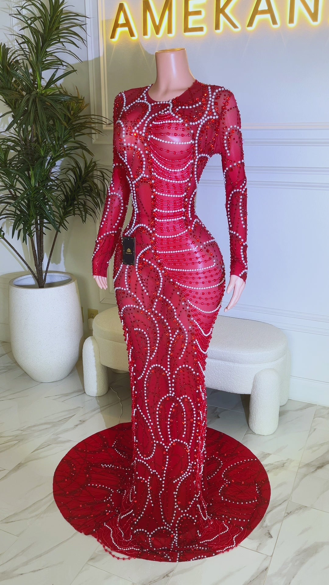 Seductress Red Maxi Dress (Ready To Ship)