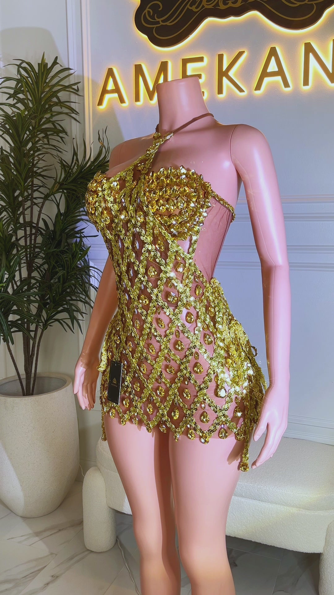 Aoki Gold Dress Set (Ready To Ship)
