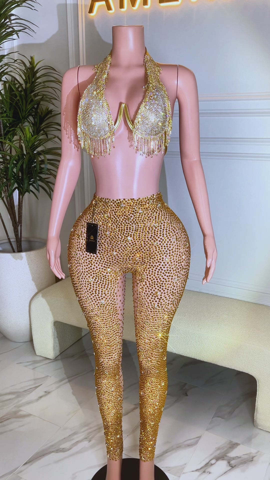 Petra Gold Pant Set (Ready To Ship)