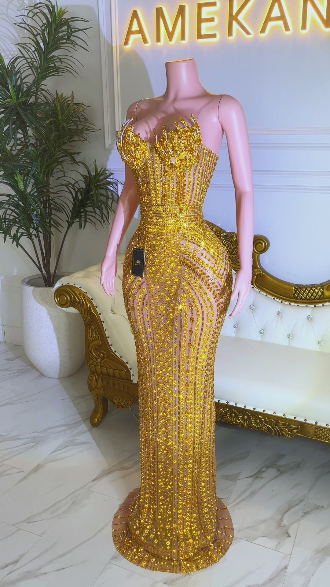 Fool In Love Gold Maxi Dress (Ready To Ship)