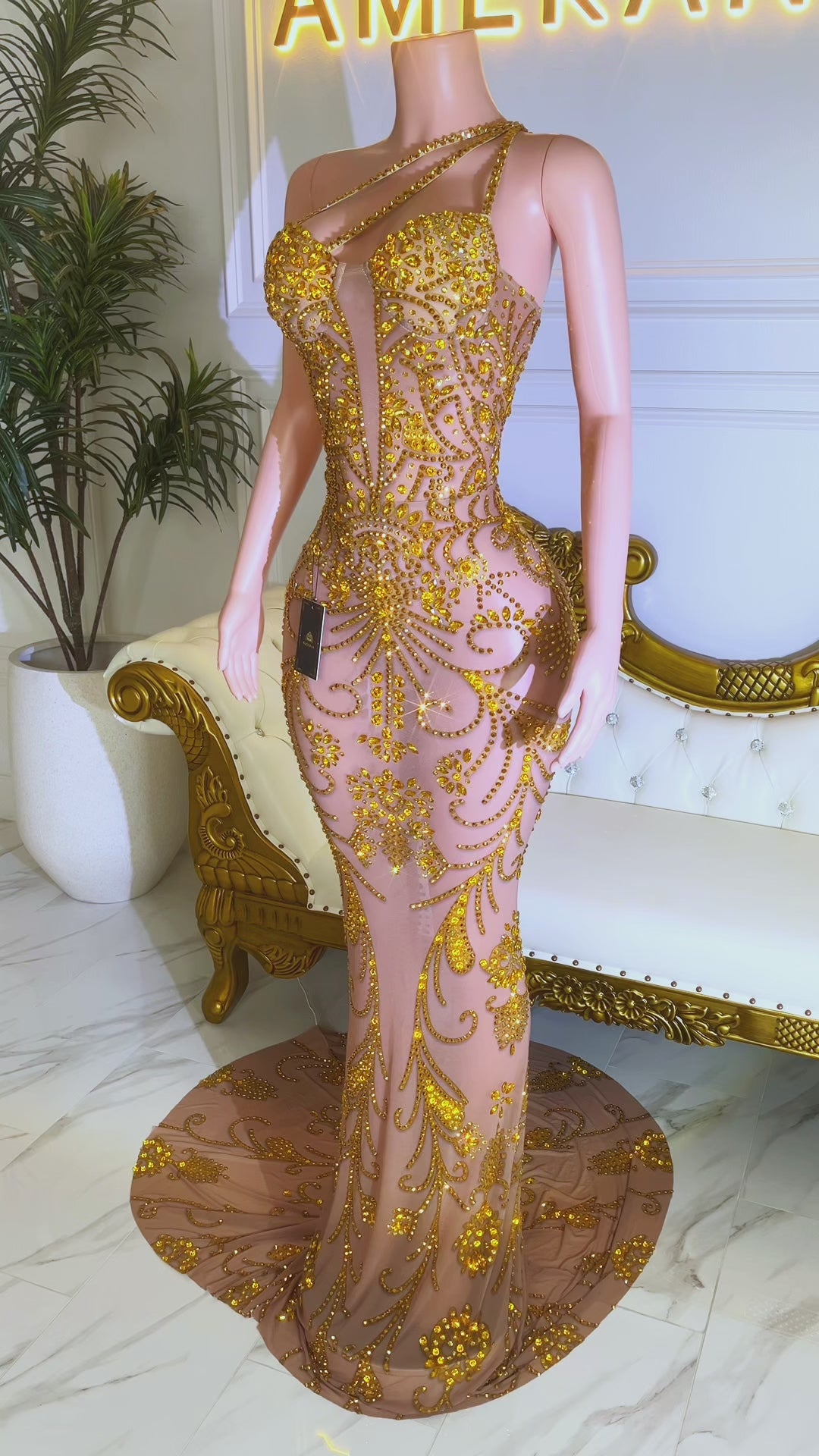 Attitude Gold Maxi Dress (Ready To Ship)