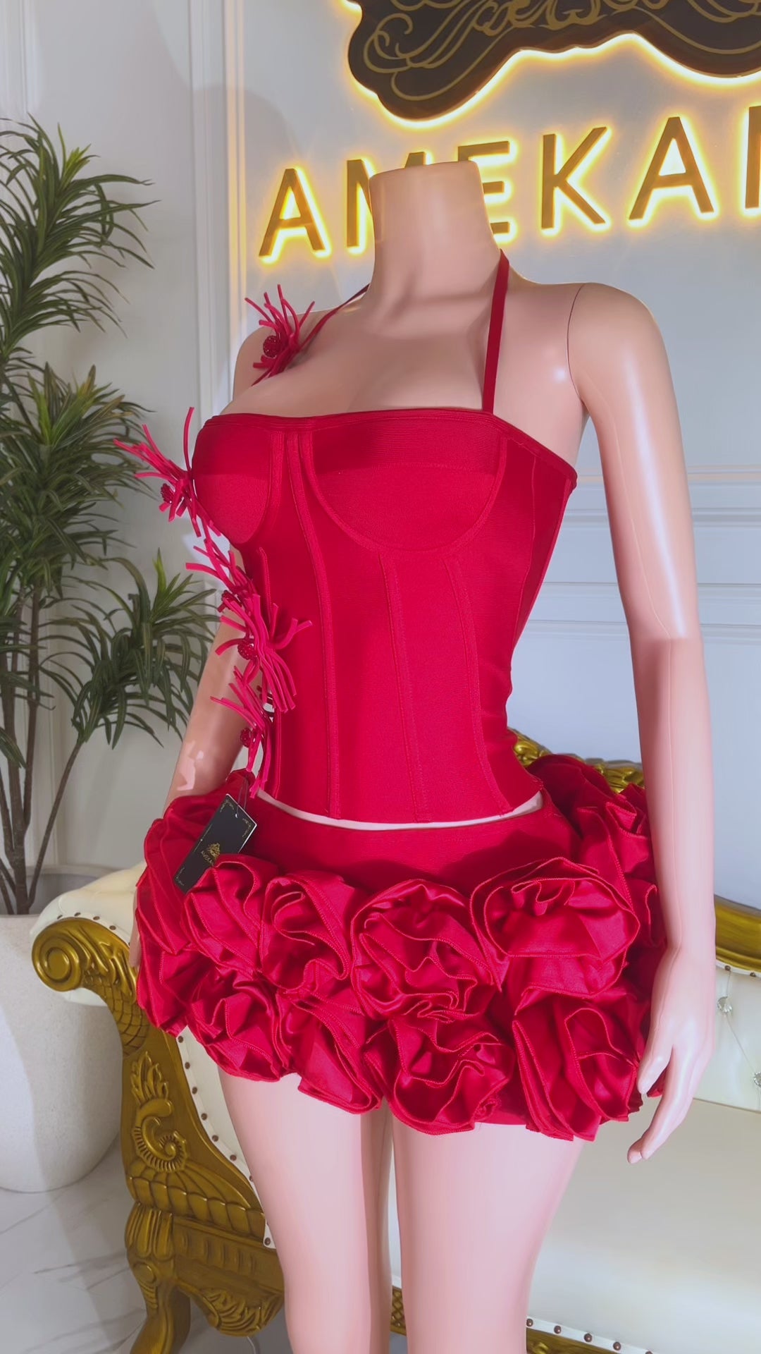 Red Rose Fantasy Skirt Set (Ready To Ship)