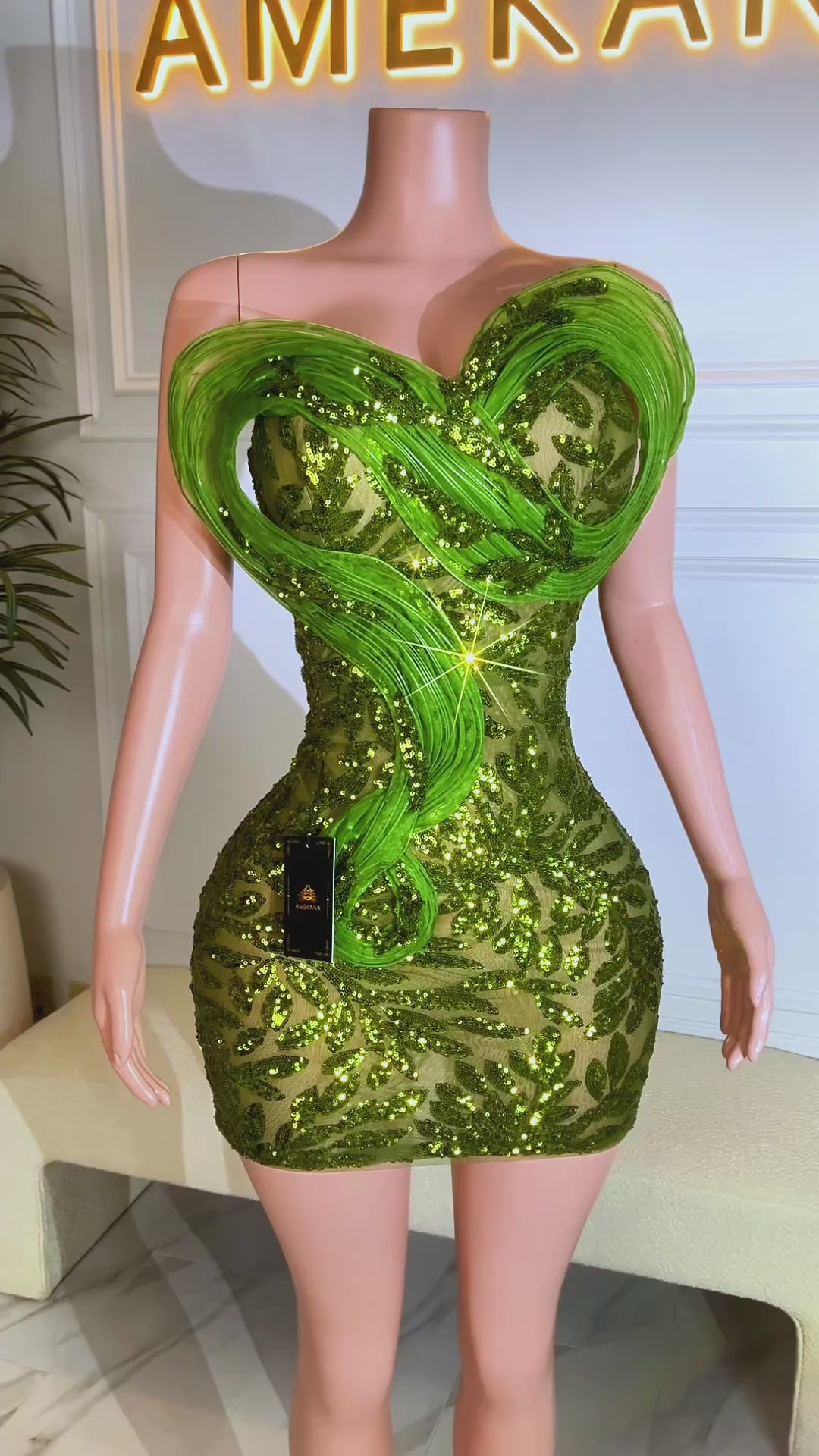 Pluto Green Dress (Ready To Ship)