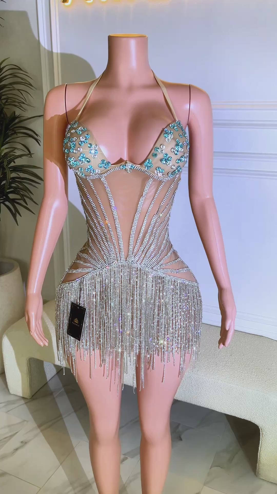 Maren Diamante Tassel Dress (Ready To Ship)