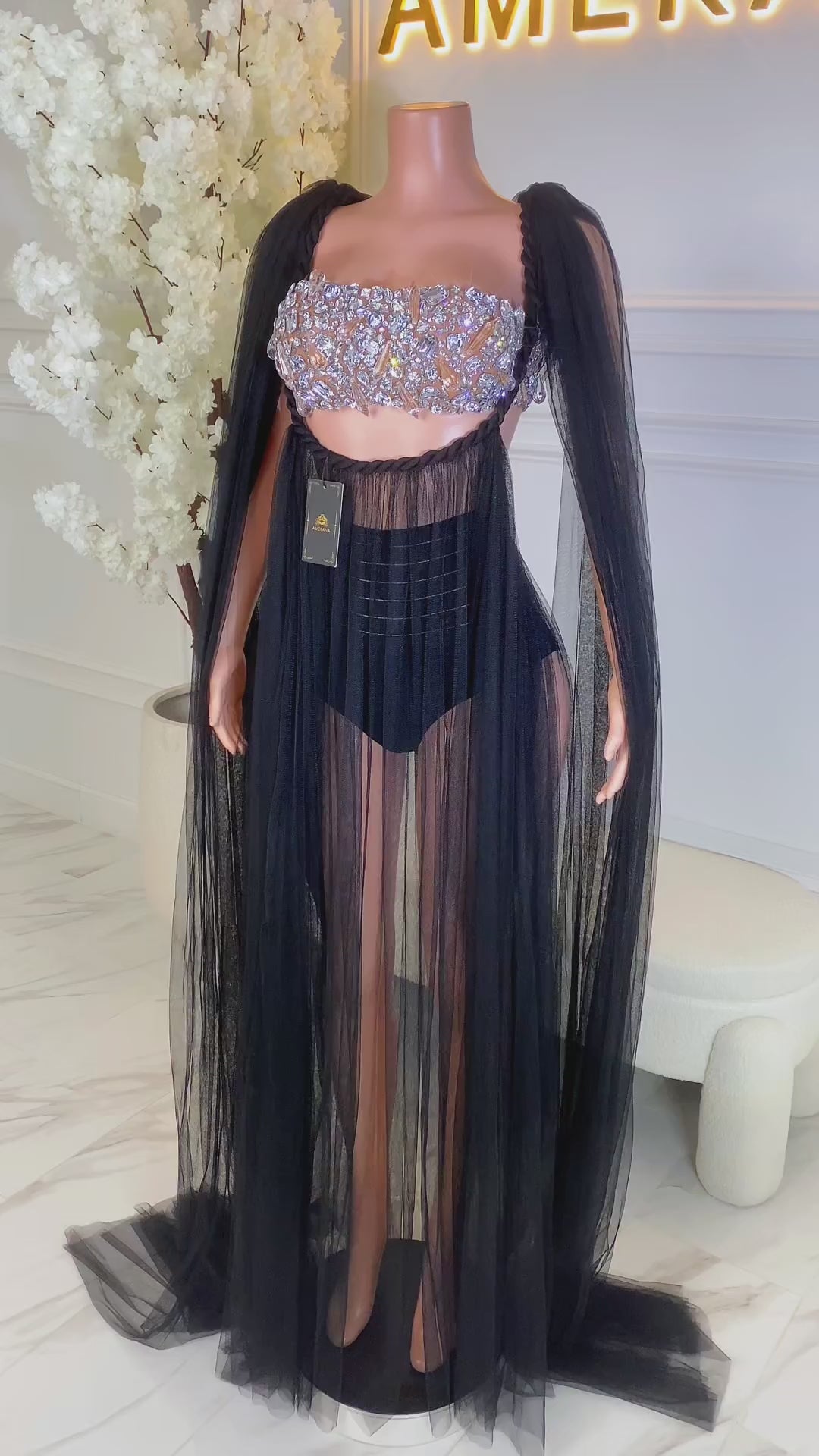 Elara Black Dress Set (Ready to Ship)