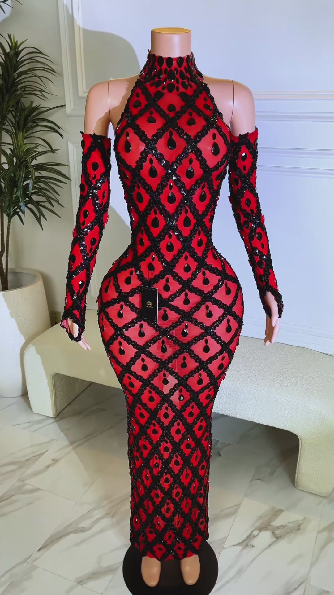 Midnight Rhinestone Dress (Ready to Ship)